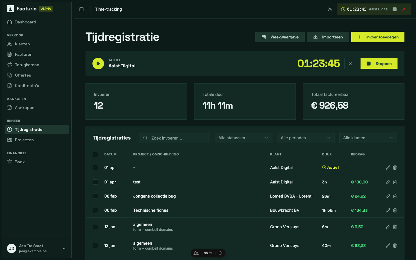 Time tracking